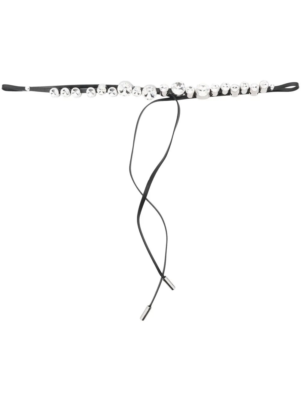 

Alessandra Rich crystal-embellished leather hair tie - Black