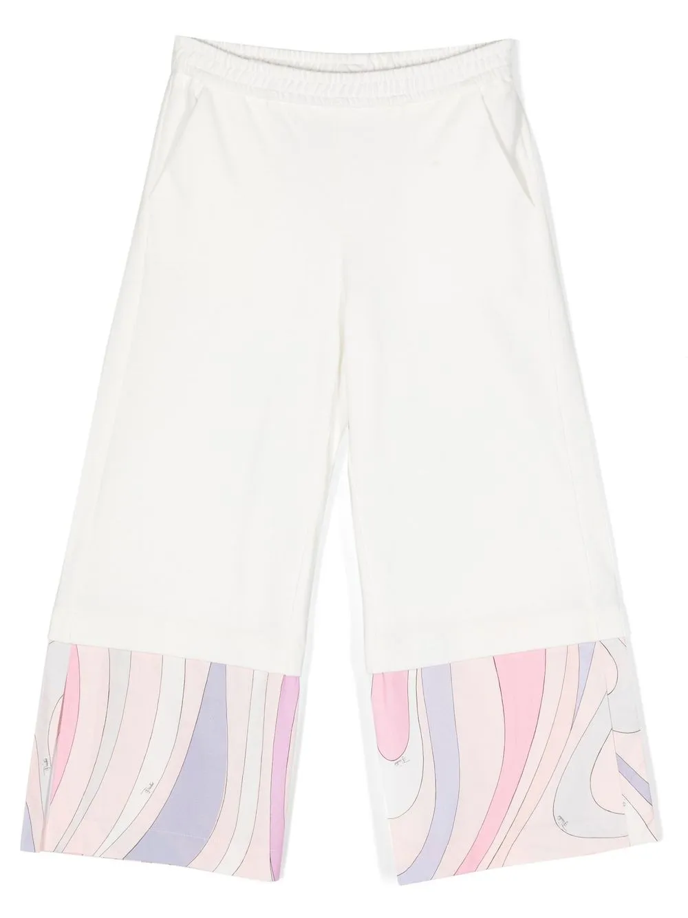 

PUCCI Junior pants con ribete ondulado - Blanco