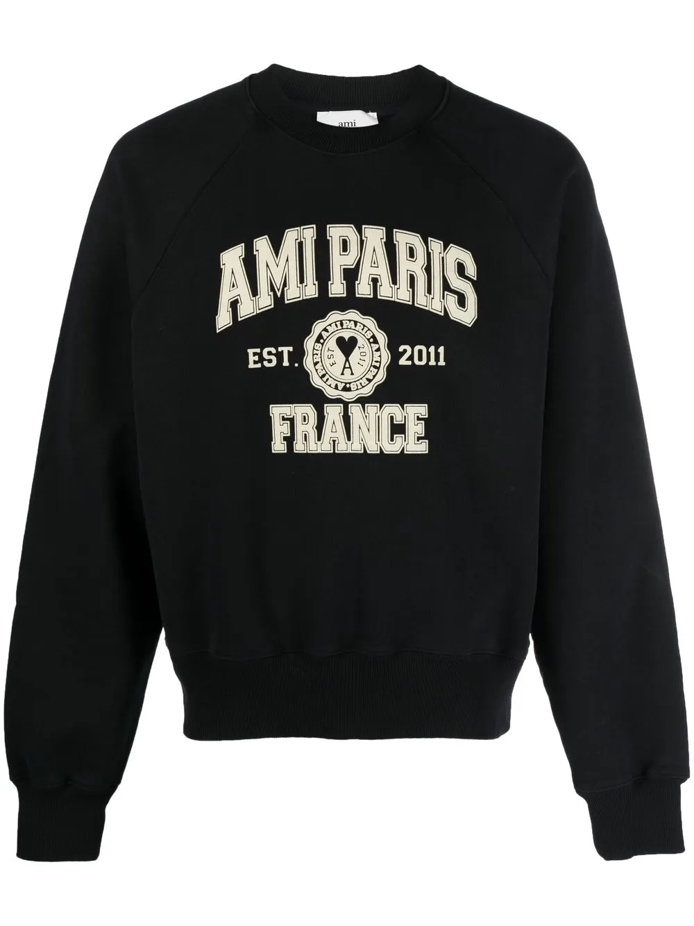 

AMI Paris logo-print organic cotton sweatshirt - Black