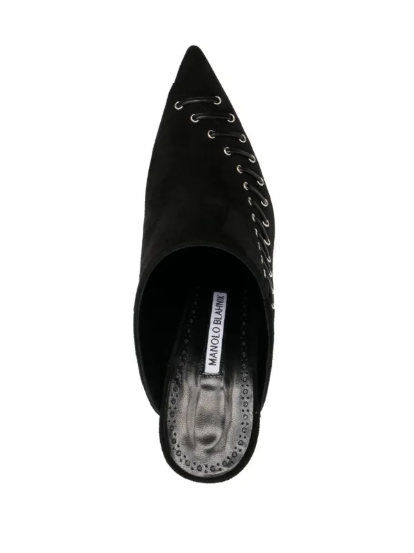 Manolo Blahnik Dobre 105mm スエードミュール | ブラック