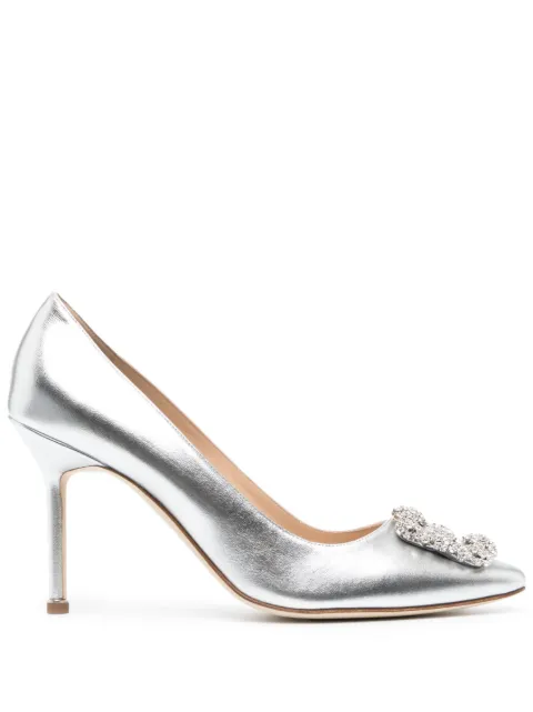 Manolo Blahnik Hangisi 105mm crystal-buckle pumps