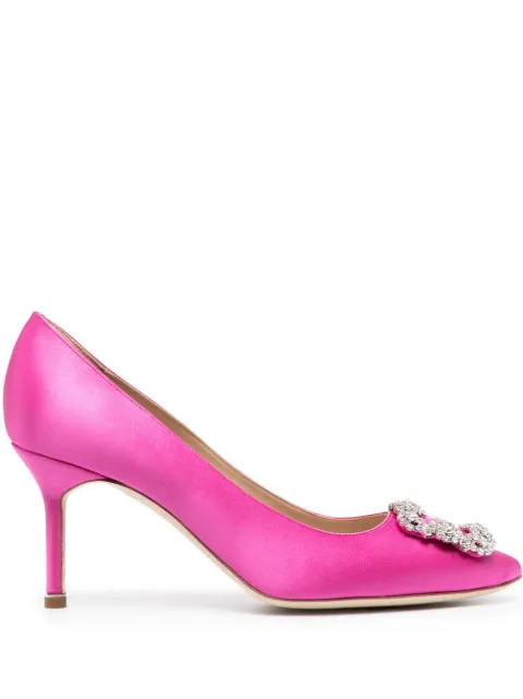 Manolo Blahnik Hangisi 70mm crystal-buckle pumps