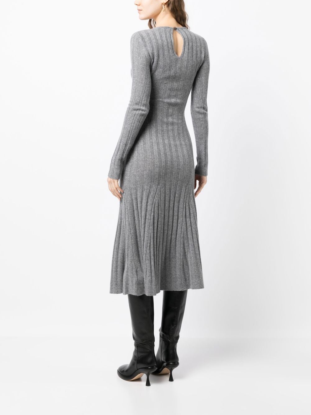 Shop Reformation Evan Cashmere Knitted Dress In Grey