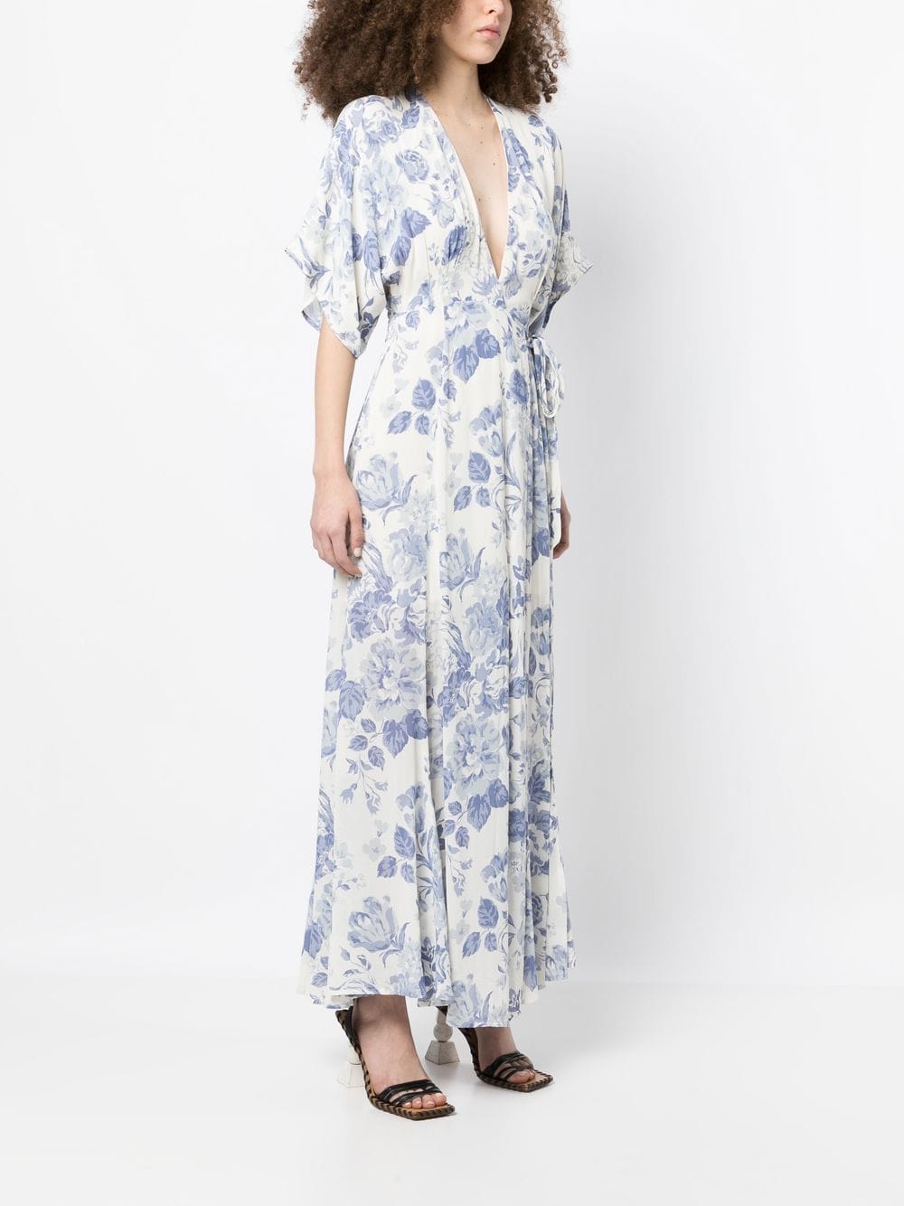 Reformation Winslow Floral-print Maxi Dress In Blue | ModeSens