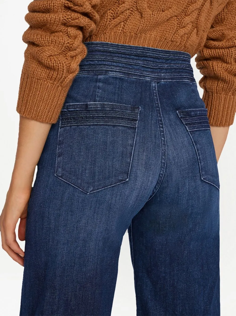 Frame Le Palazzo Crop Wide Leg Jeans In Blue