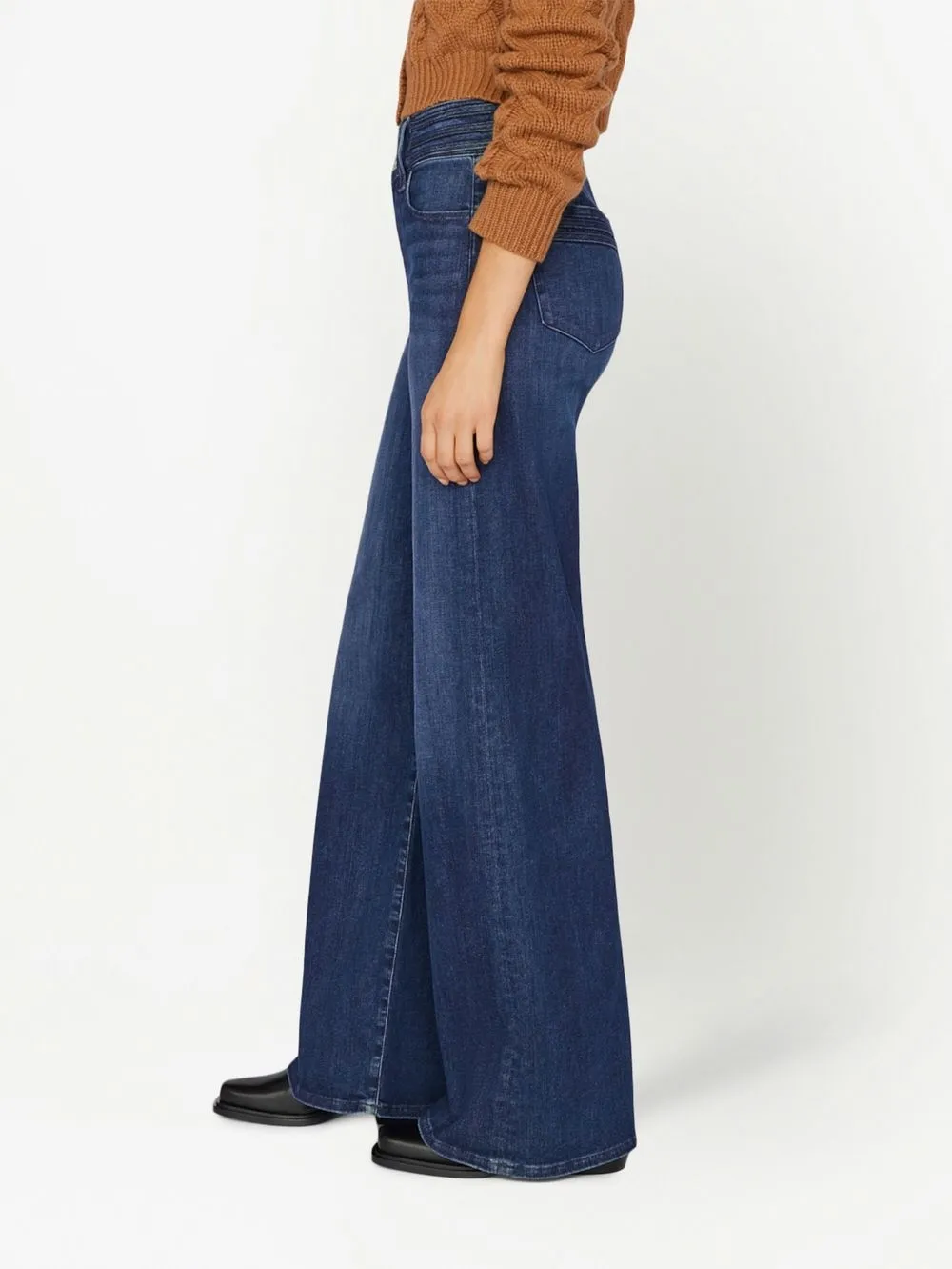 Frame Le Palazzo Crop Wide Leg Jeans In Blue