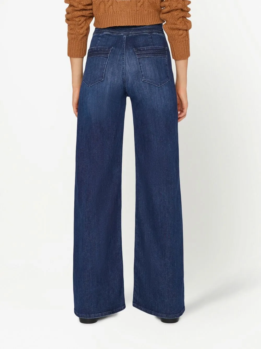 Frame Le Palazzo Crop Wide Leg Jeans In Blue