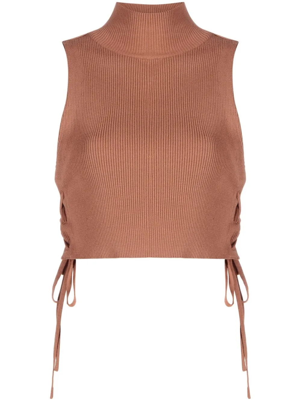 

Rokh lace-up detail vest top - Brown