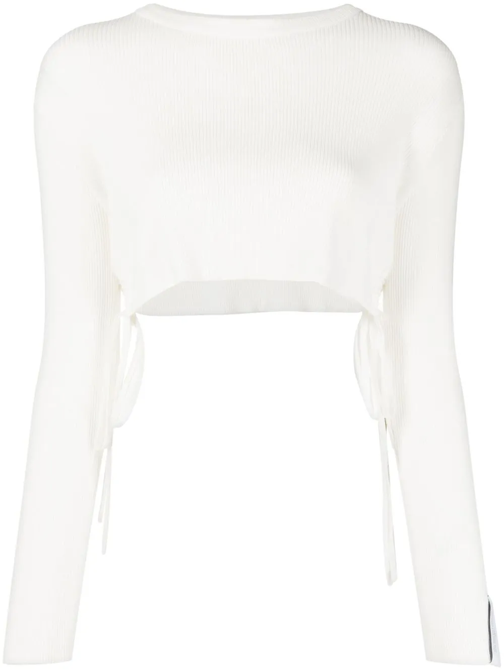 

Rokh side tie-detail cropped T-shirt - White