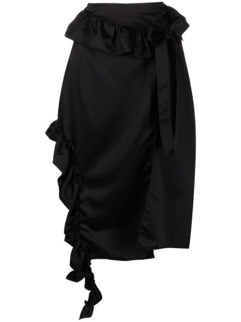 Rokh ruffle-trim midi skirt