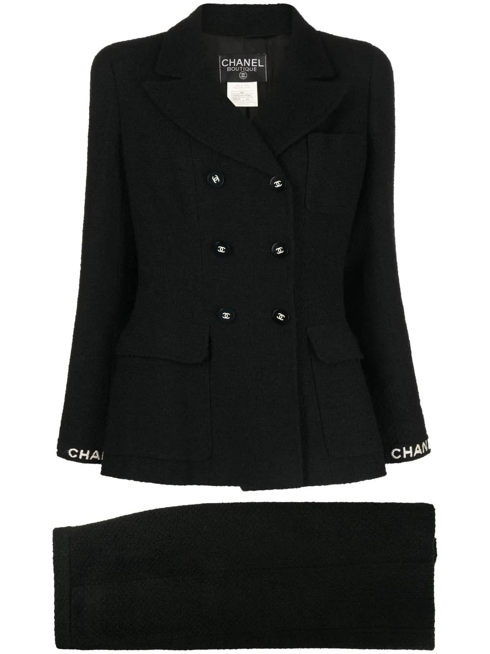 CHANEL Pre-Owned 1995 double-breasted skirt suit - Black