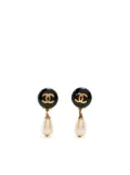 CHANEL Pre-Owned 1995 CC clip-on earrings - Black
