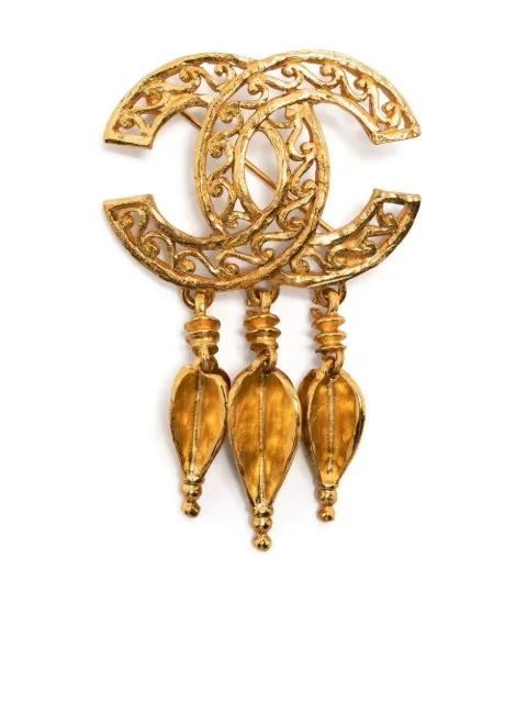 CHANEL Pre-Owned 1995 CC fringe brooch