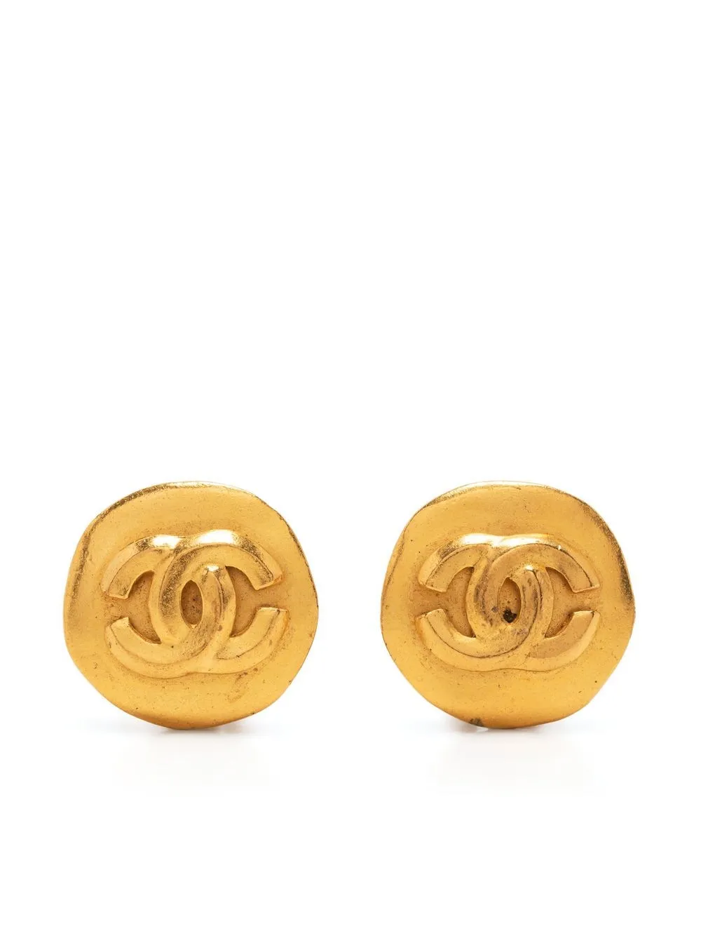 

CHANEL Pre-Owned 1996 CC button earrings - Gold