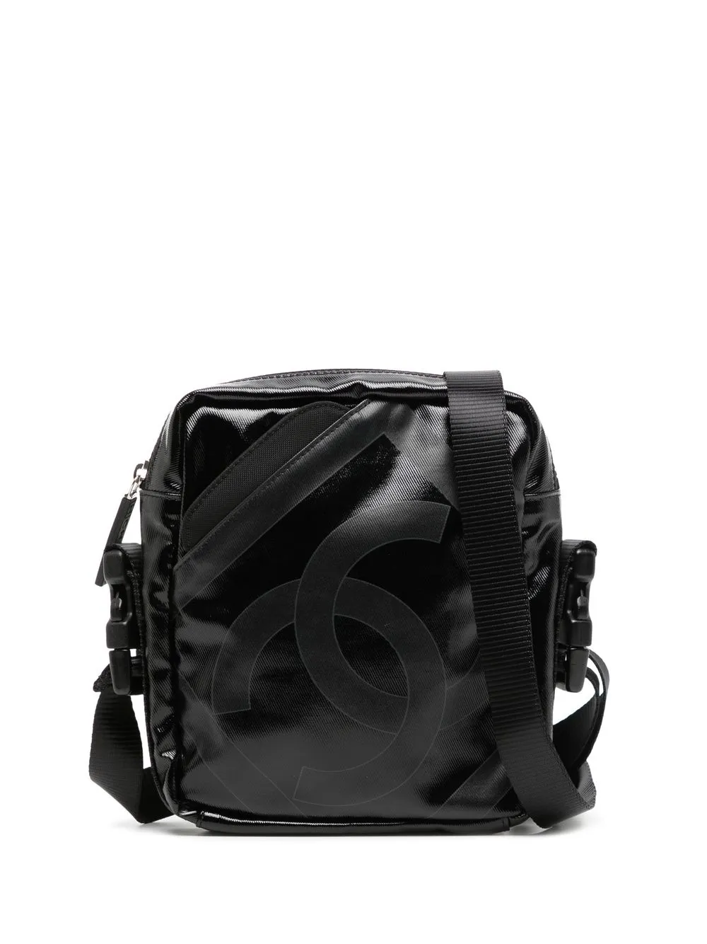 

CHANEL Pre-Owned 2007 Sport logo print crossbody bag - Black