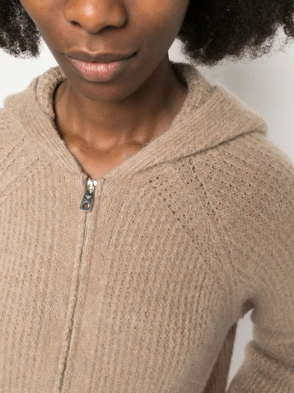 Emporio Armani Hooded zip-front Cardigan Neutrals FARFETCH UZ