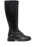 Emporio Armani knee-high leather lace-up boots - Black