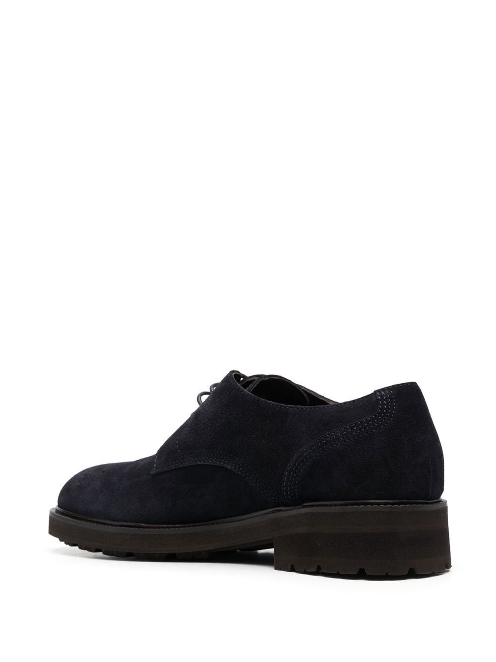 Shop Zegna Suede Lace-up Derby Shoes In Blau