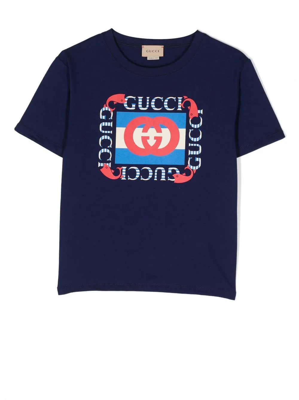 

Gucci Kids graphic logo-print T-shirt - Blue