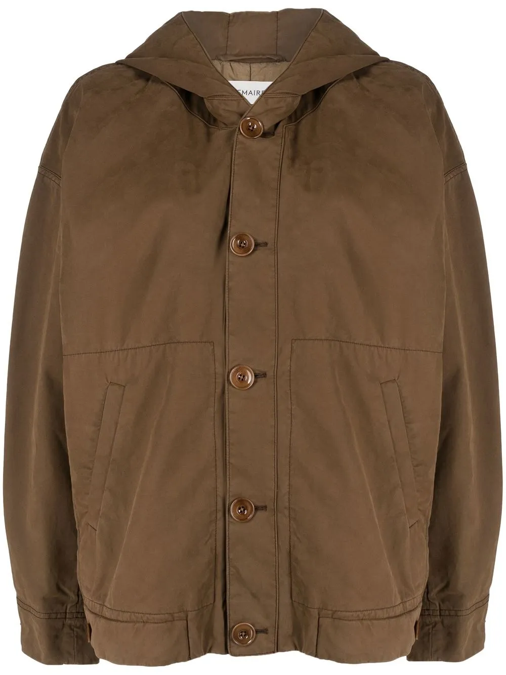 Lemaire Hooded Cotton Jacket In Brown | ModeSens