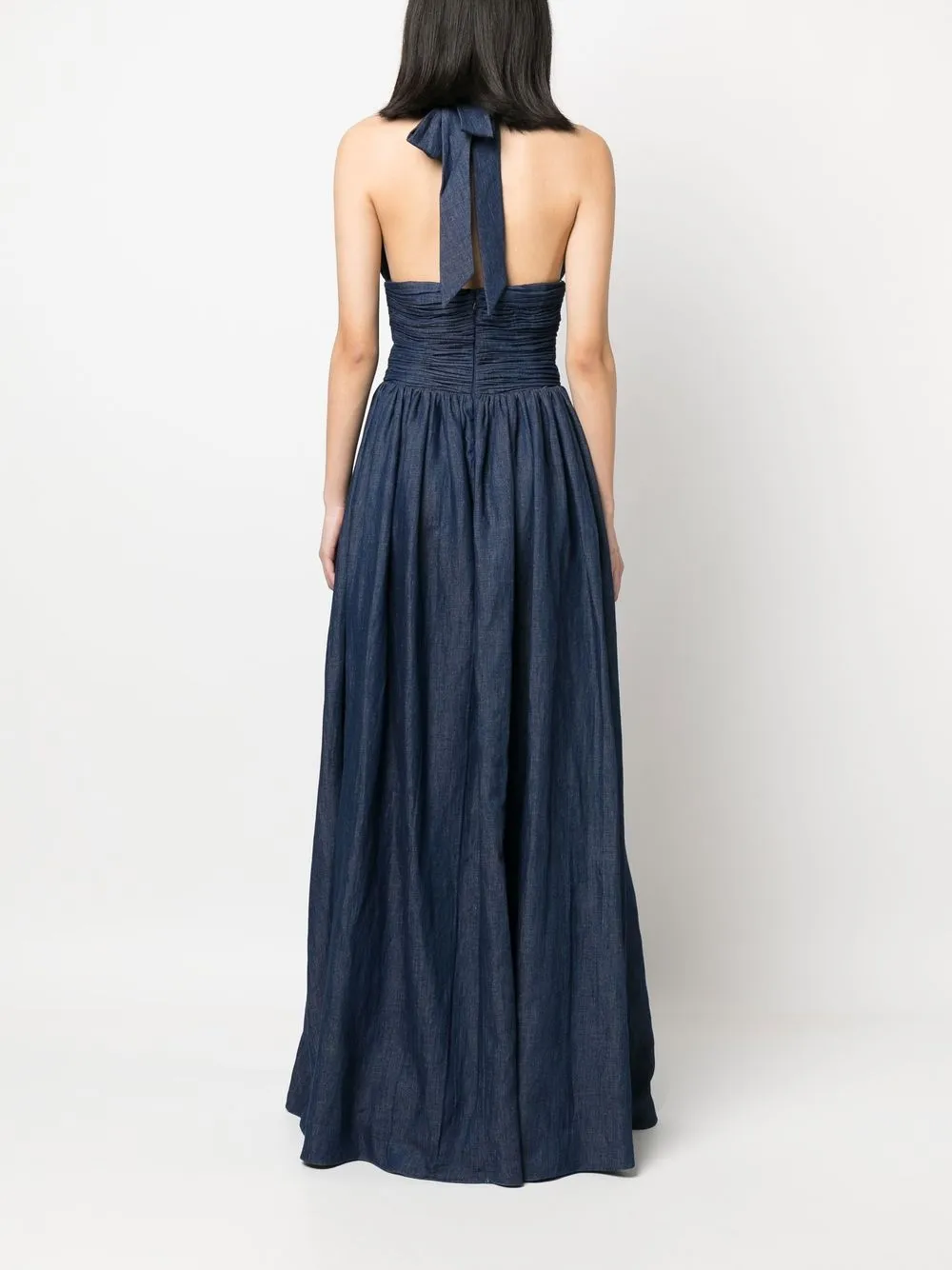 Rochas Long Maxi Dress In Blau