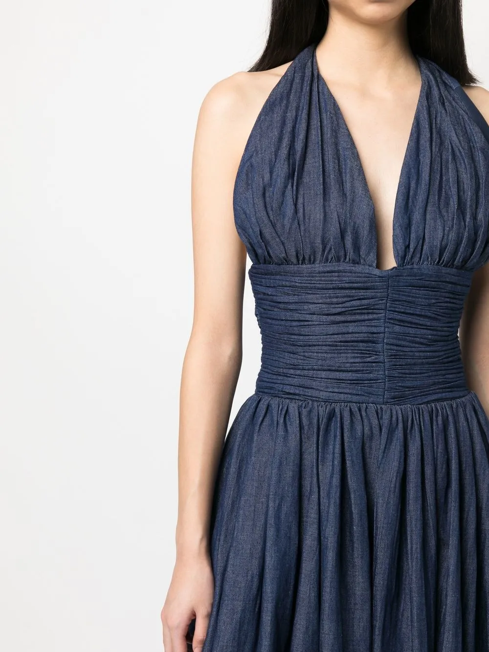 Rochas Long Maxi Dress In Blau