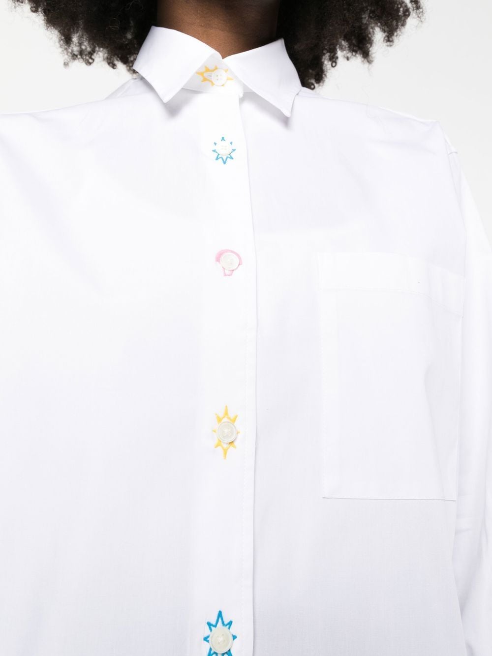 Shop Ps By Paul Smith Embroidered-button Hole Shirt In Weiss