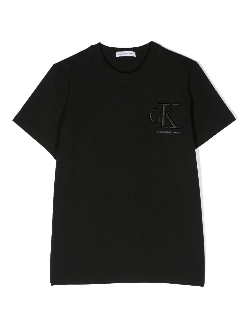 

Calvin Klein Kids embroidered-logo detail T-shirt - Black