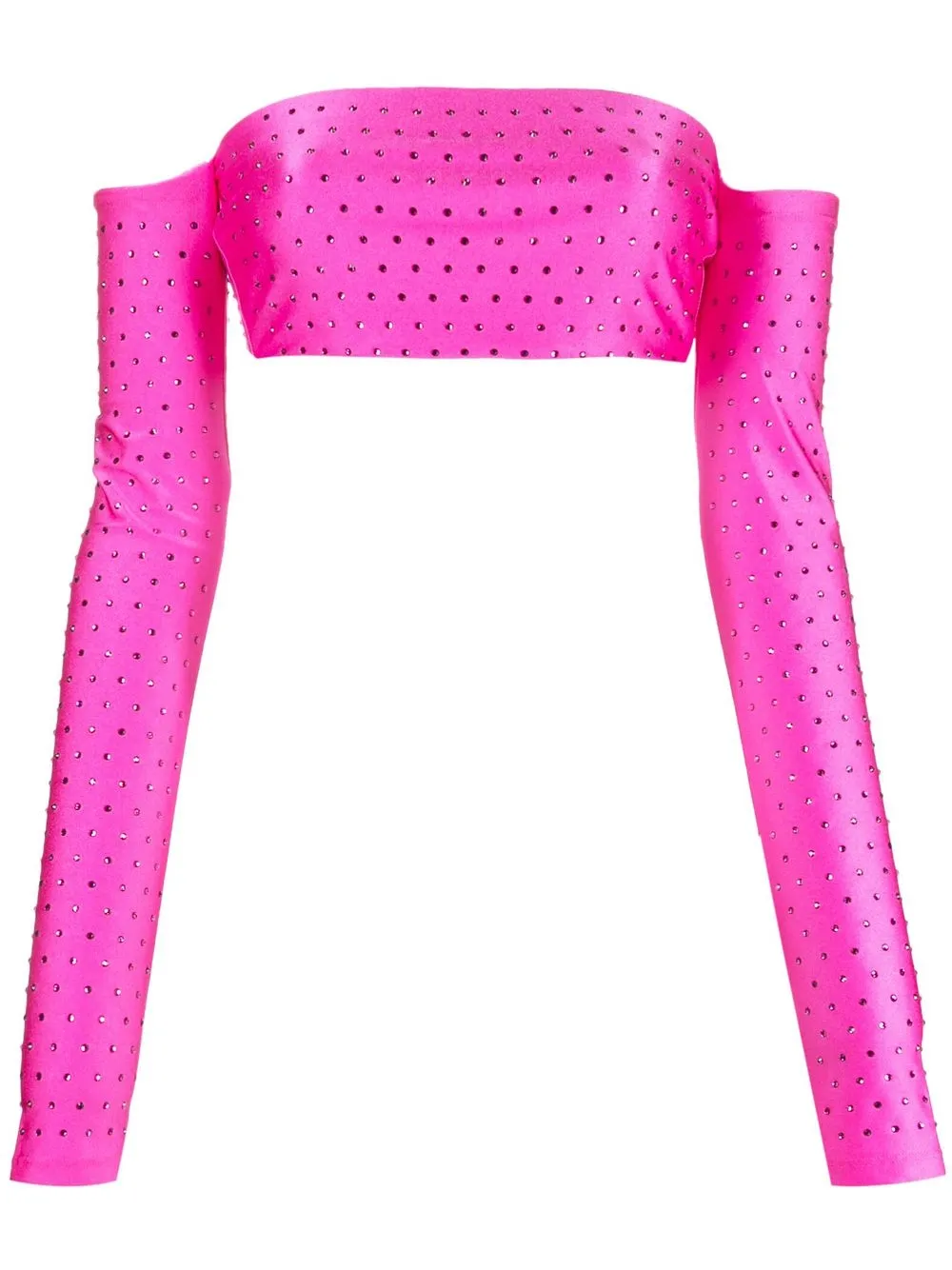 

THE ANDAMANE rhinestone-embellished cropped top - Pink