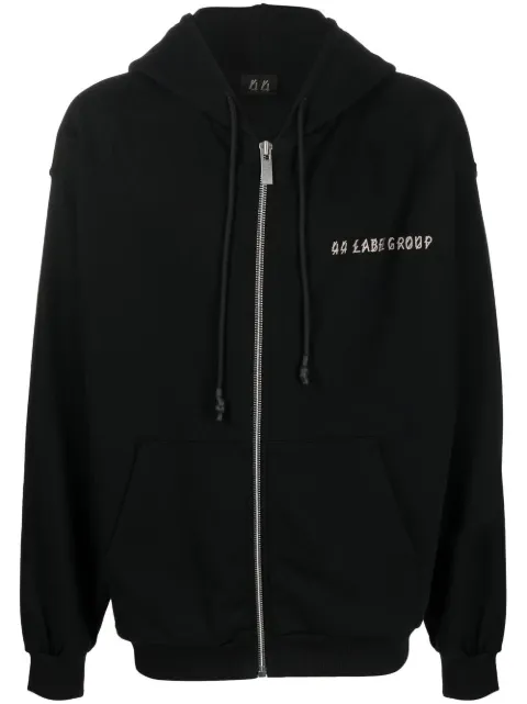 44 LABEL GROUP logo-print zipped hoodie