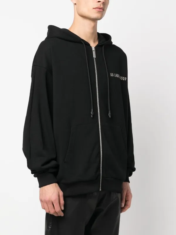 44 LABEL GROUP logo-print Zipped Hoodie | Black | FARFETCH TR