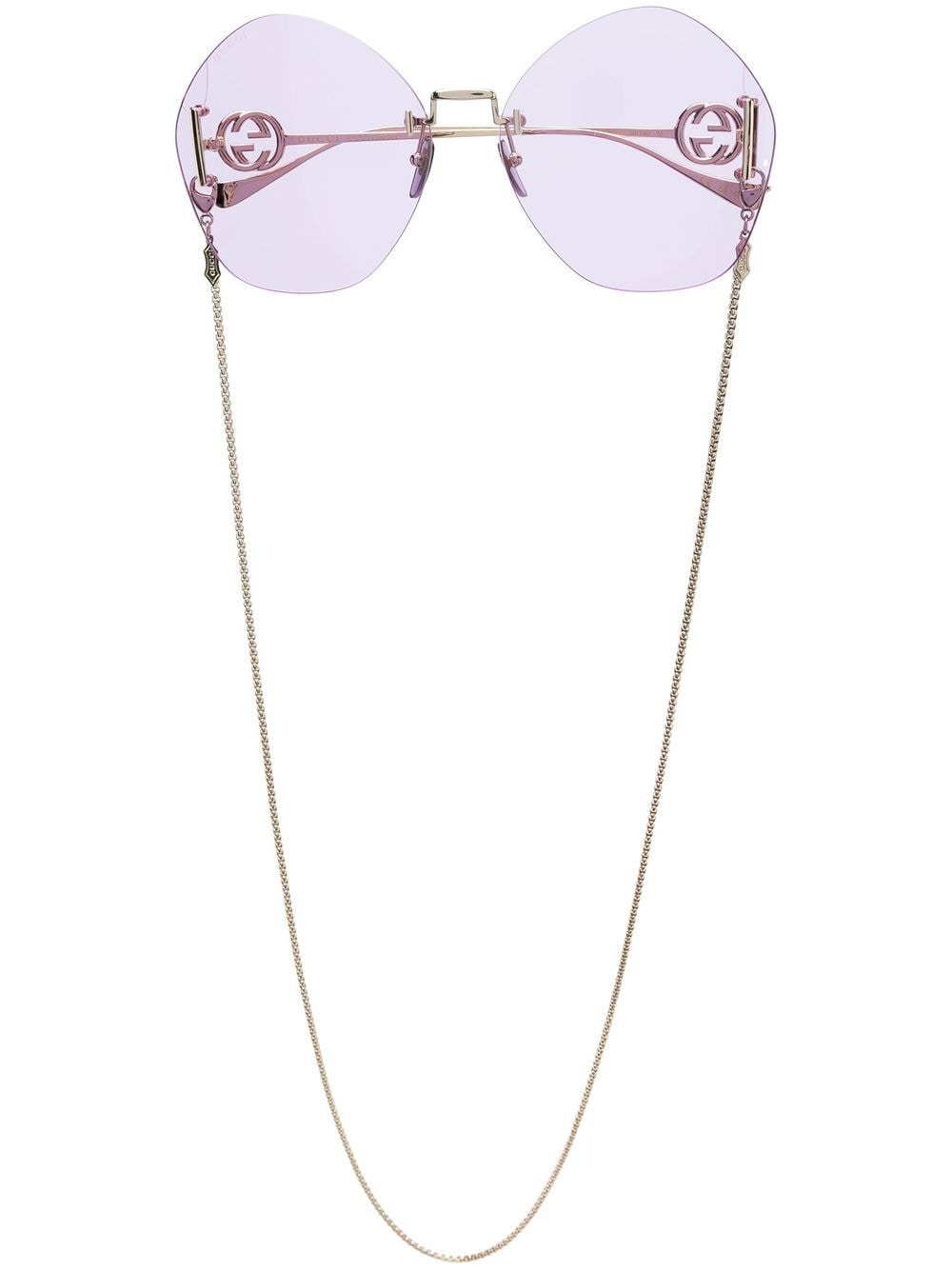 Gucci Eyewear Round Frame Sunglasses In Gold