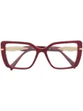 Prada Eyewear square frame glasses - Red