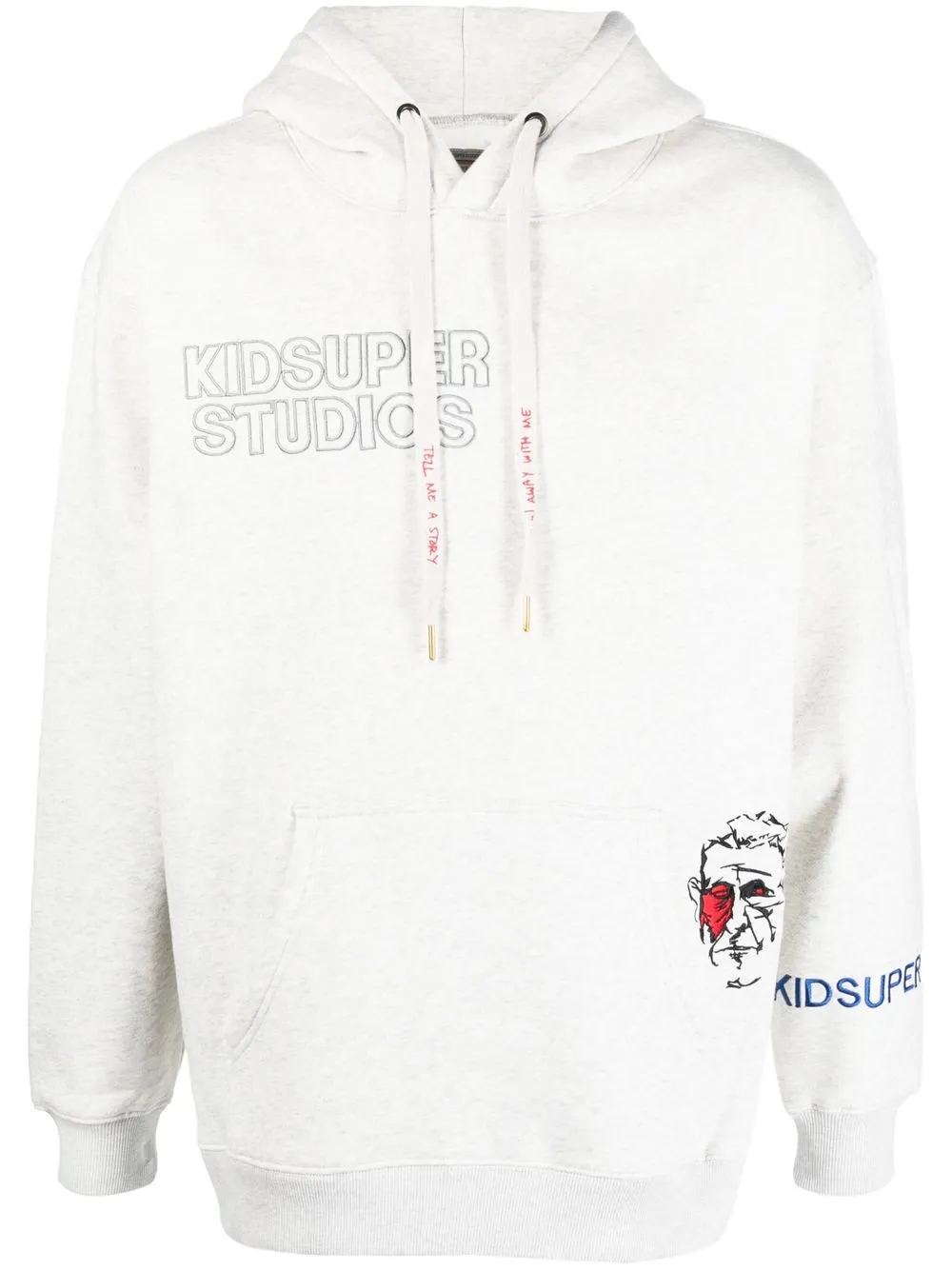 

KidSuper motif embroidered hoodie - Grey