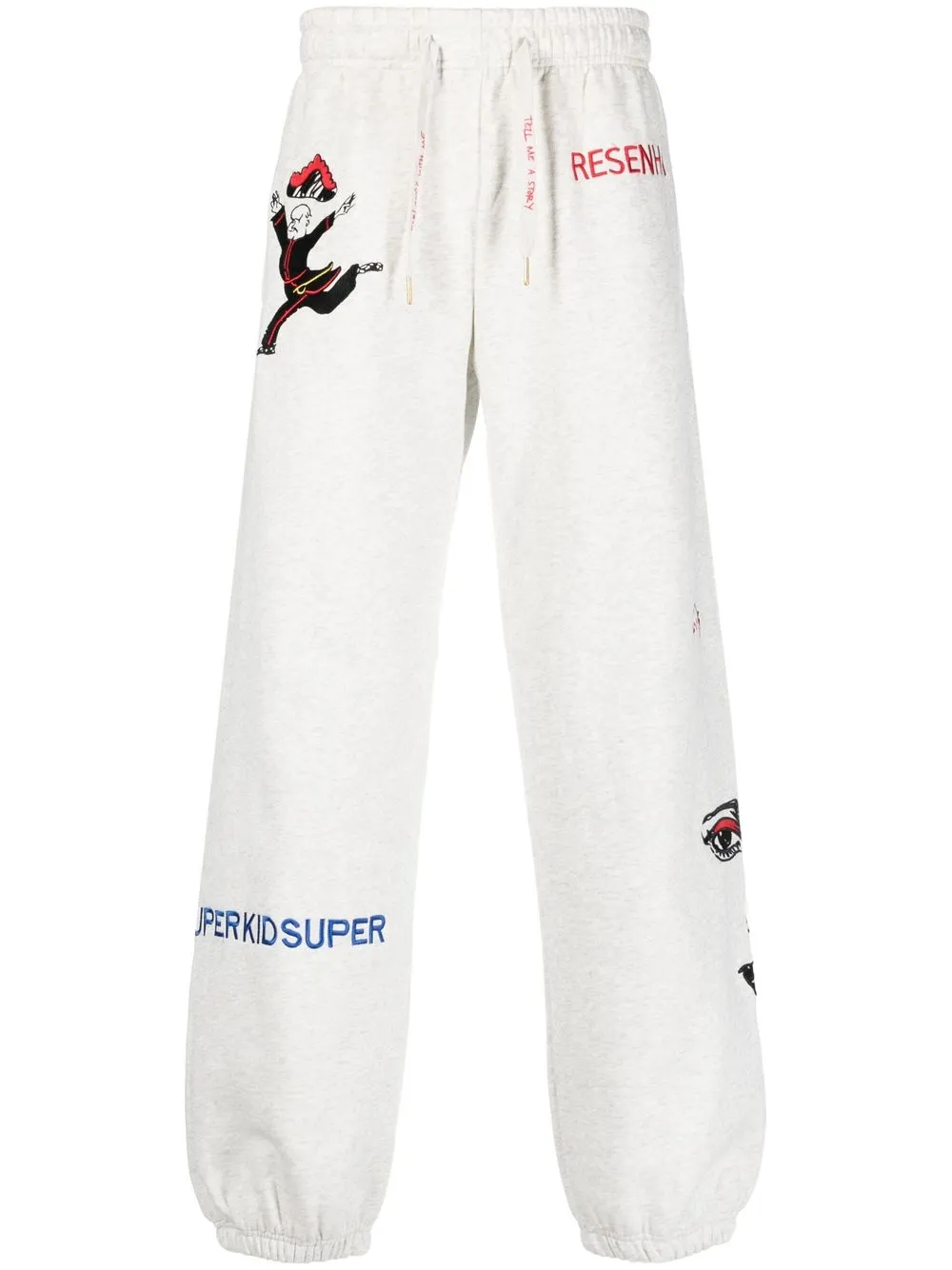 

KidSuper motif embroidered track pants - Grey