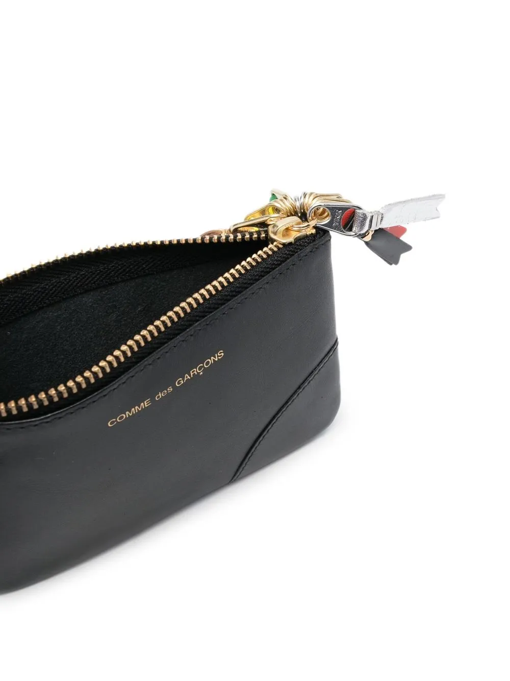 Comme Des Garçons Zip-detailing Leather Wallet In 黑色