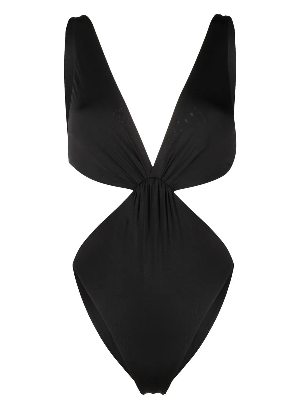 Forte Forte Ruched Cut-out Swimsuit In Black