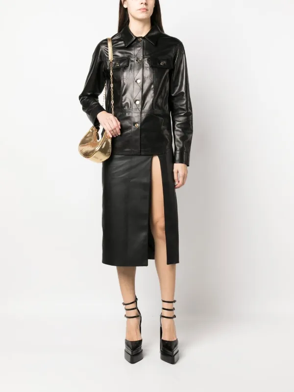 TOM FORD トム・フォード レザーシャツ | ブラック | FARFETCH JP