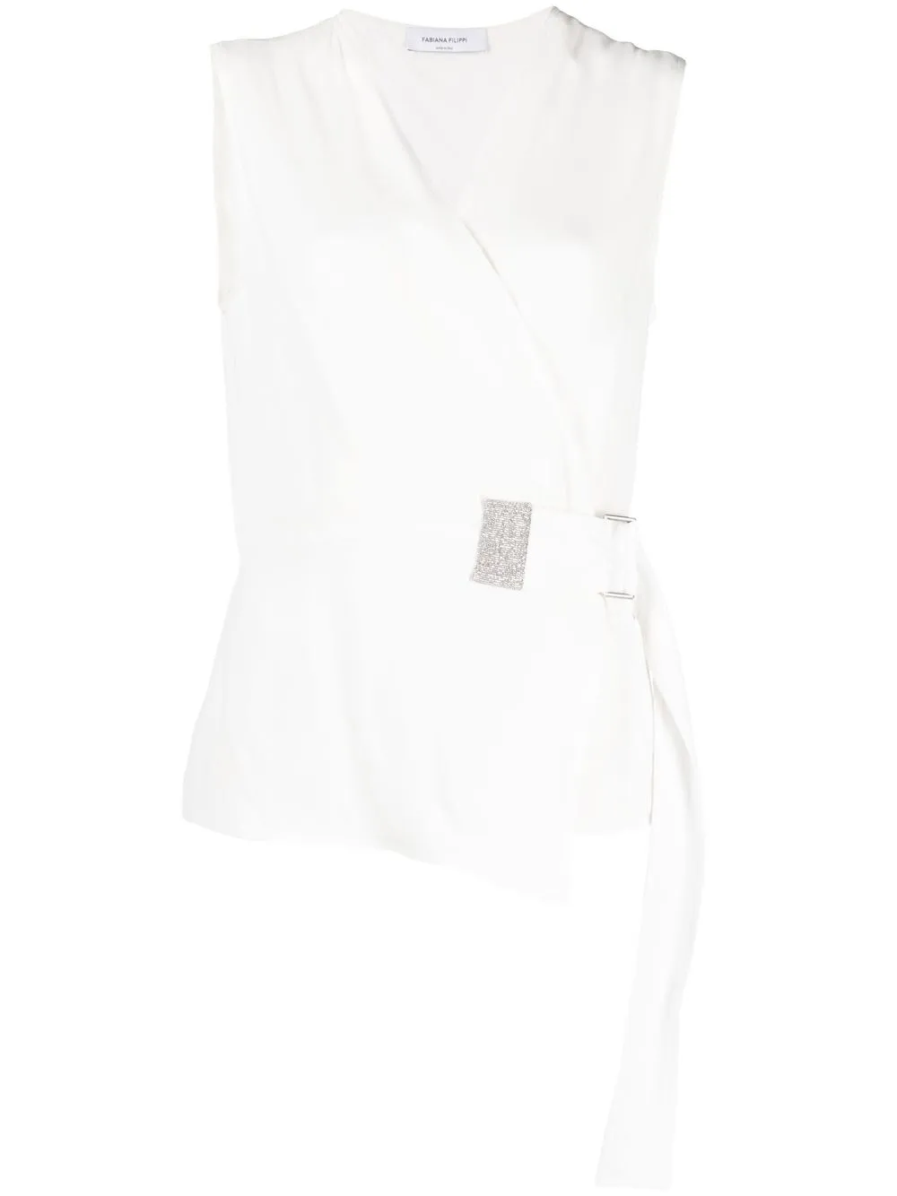 

Fabiana Filippi beaded-trim detail vest - White