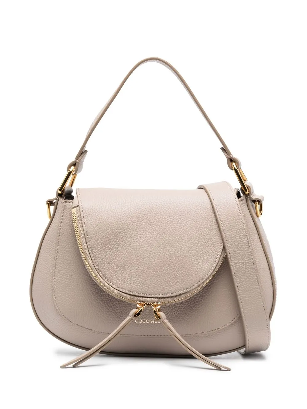 

Coccinelle grained curve-edge tote bag - Neutrals