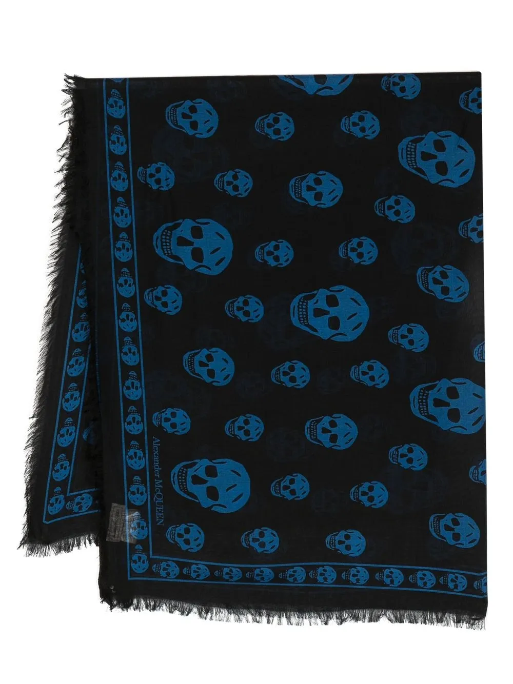 

Alexander McQueen skull-print scarf - Blue