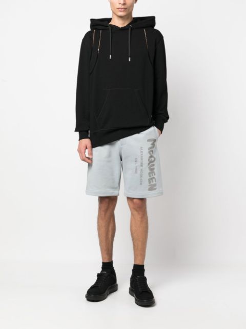 logo-print cotton track shorts