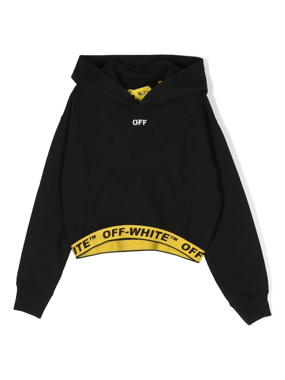 

Off-White Kids hoodie con ribete del logo y cierre - Negro