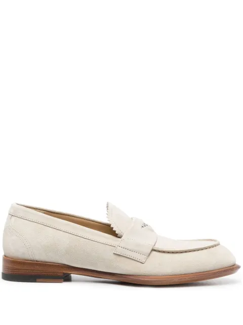 Alexander McQueen logo-plaque suede loafers
