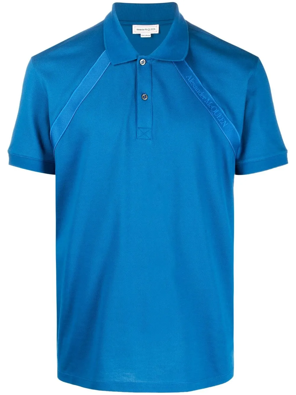 

Alexander McQueen logo-tape cotton polo shirt - Blue