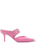 Alexander McQueen 75mm metallic toe-cap detail mules - Pink