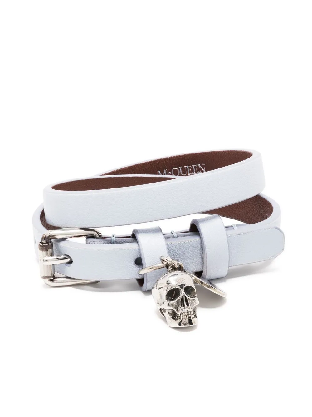 

Alexander McQueen leather skull charm bracelet - Blue