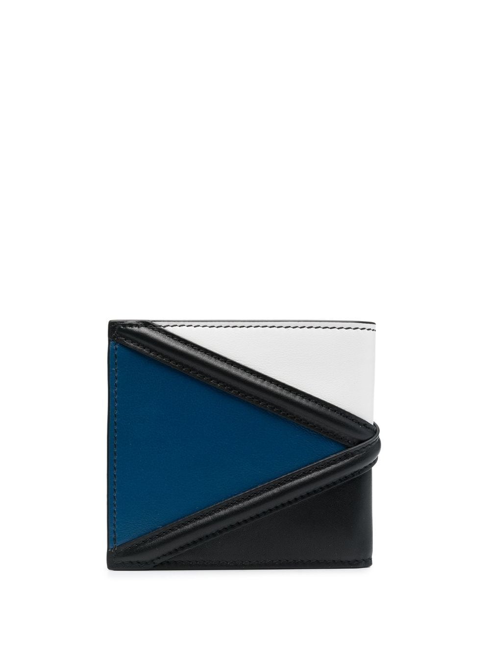 Shop Alexander Mcqueen Colour-block Leather Wallet In Blau