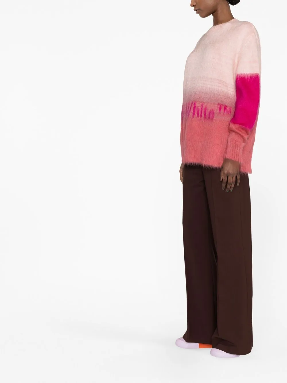 Off-white Intarsia-knit Jumper In Pink