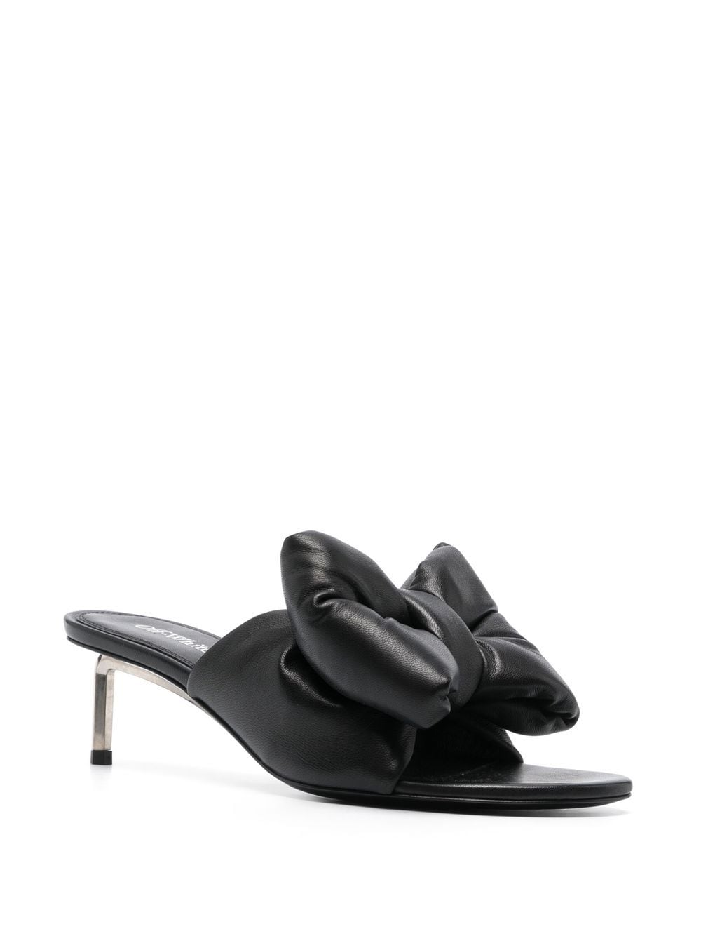 Shop Off-white Allen Bow-detail Leather Mules In Black